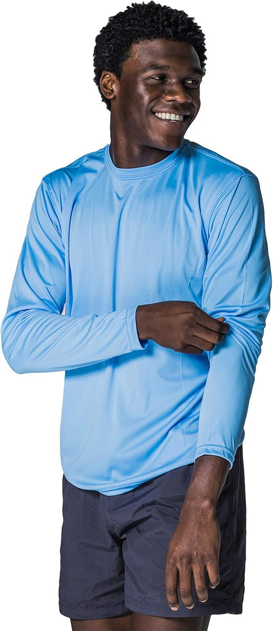 Men's Outdoor Long Sleeve T-Shirt with UPF 50+ UV Sun Protection for Fishing, Running, Hiking, and Swimming