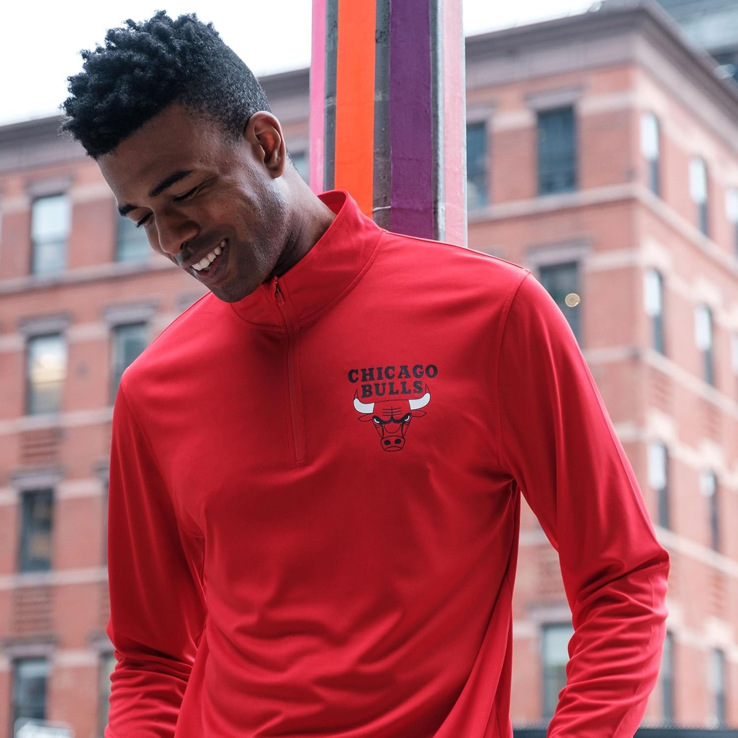 Men's NBA Official Super Soft Long Sleeve Quarter Zip T-Shirt
