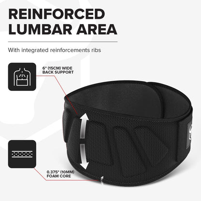 Weightlifting Belt for Men and Women - 6-Inch Auto-Lock Back Support for Weightlifting, Fitness, Cross Training, and Powerlifting