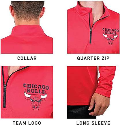 Men's NBA Official Super Soft Long Sleeve Quarter Zip T-Shirt