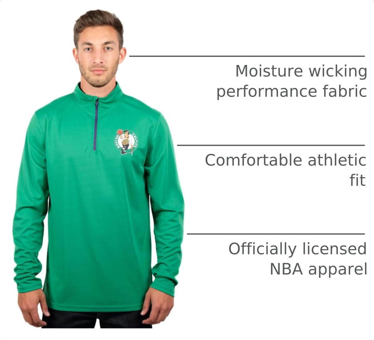 Men's NBA Official Super Soft Long Sleeve Quarter Zip T-Shirt